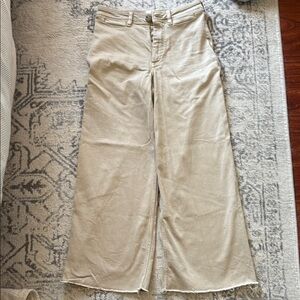 Maeve Anthropologie wide leg tan pants